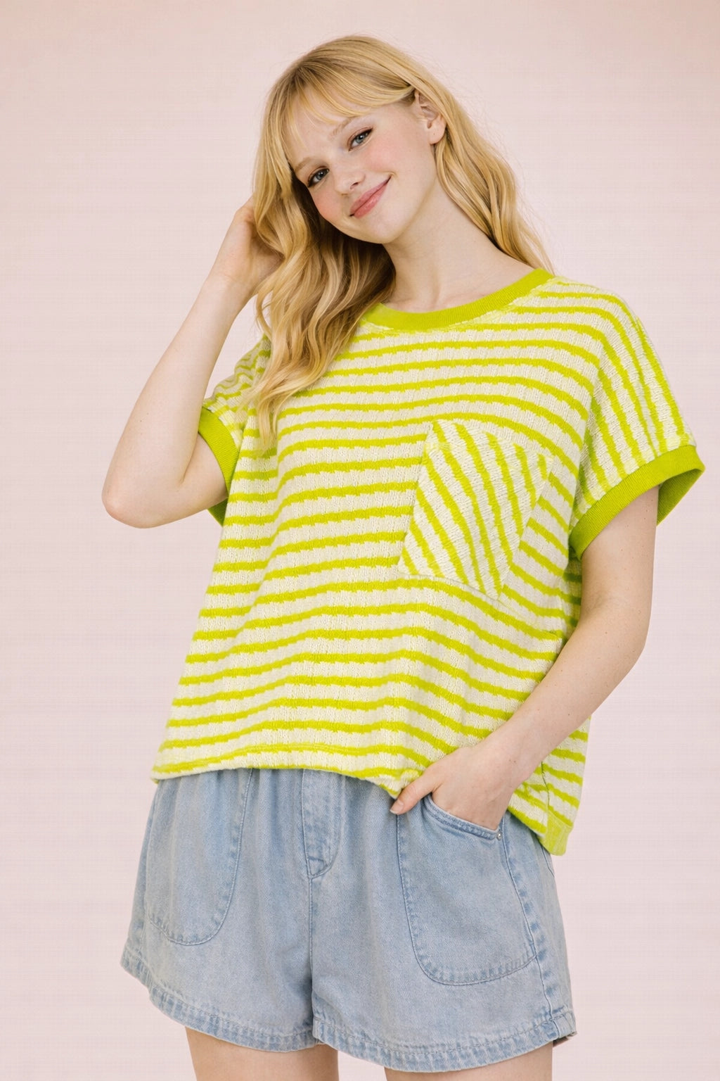 Lime Green Oversized Crop