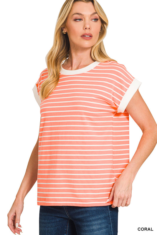 Sienna Stripe Tee-Reg